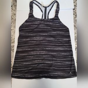 Ladies Danskin Workout Tank Top Black and White Racerback Athletic Size M(8-10)